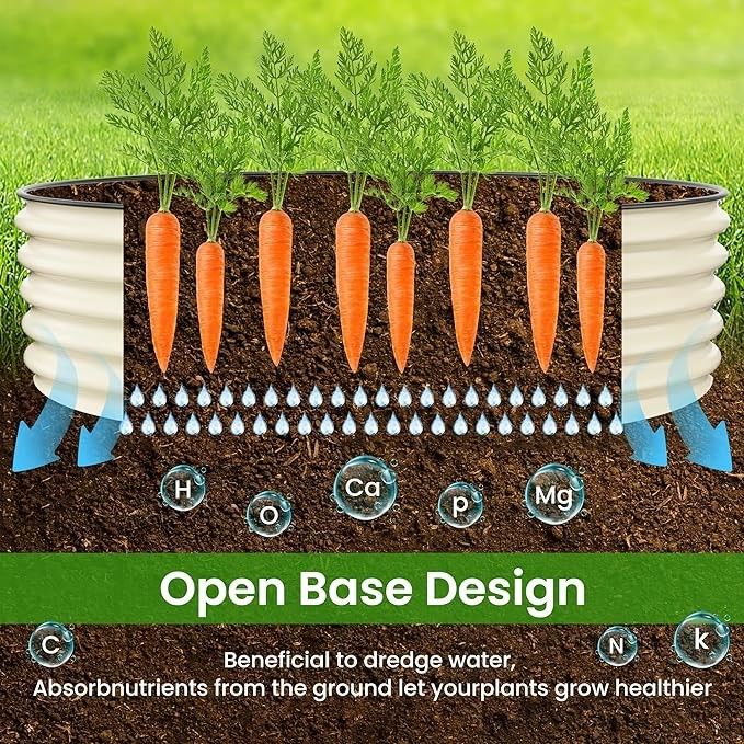 9.4*2*1.4 FT Garden Raised Bed Galvanised Steel Open Base Ruggedized