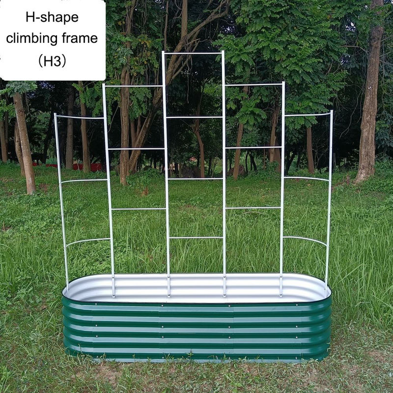 6.5ft*6ft  Cucumber Metal Trellis  For Raised Bed Metal Garden Trellis  Ivory White