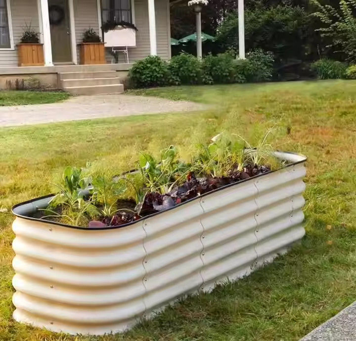 4 Feet X 2 Feet Oval Galvanized Steel Raised Garden Bed Kit Perfect For Small Spaces