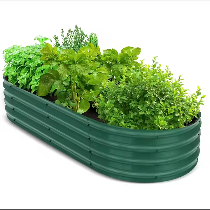 Assembly Required Oval Galvanized Raised Garden Bed Kit Strong Construction and Easy To Install