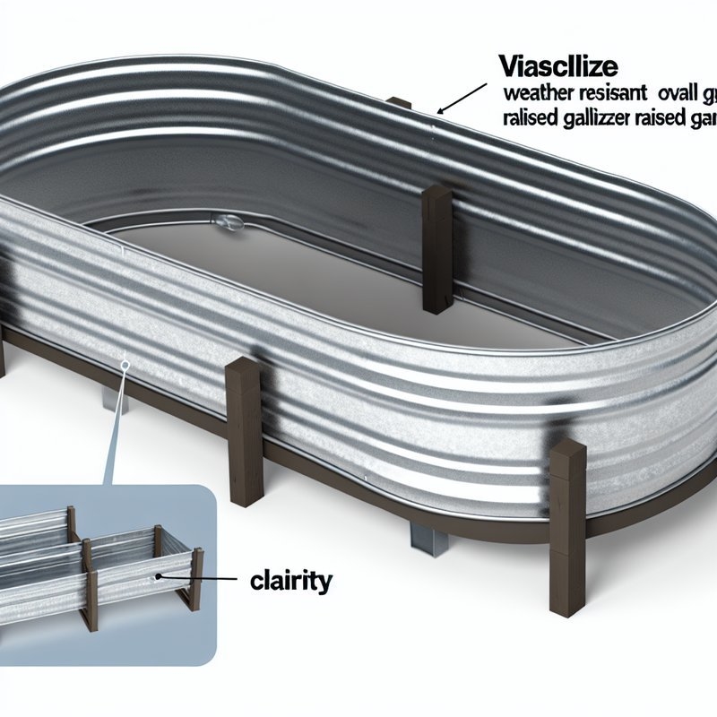 Résistant aux intempéries Ovale galvanisé surélevé Kit de lit de jardin Type de montage Monture extérieure Caractéristique spéciale Facile à assembler
